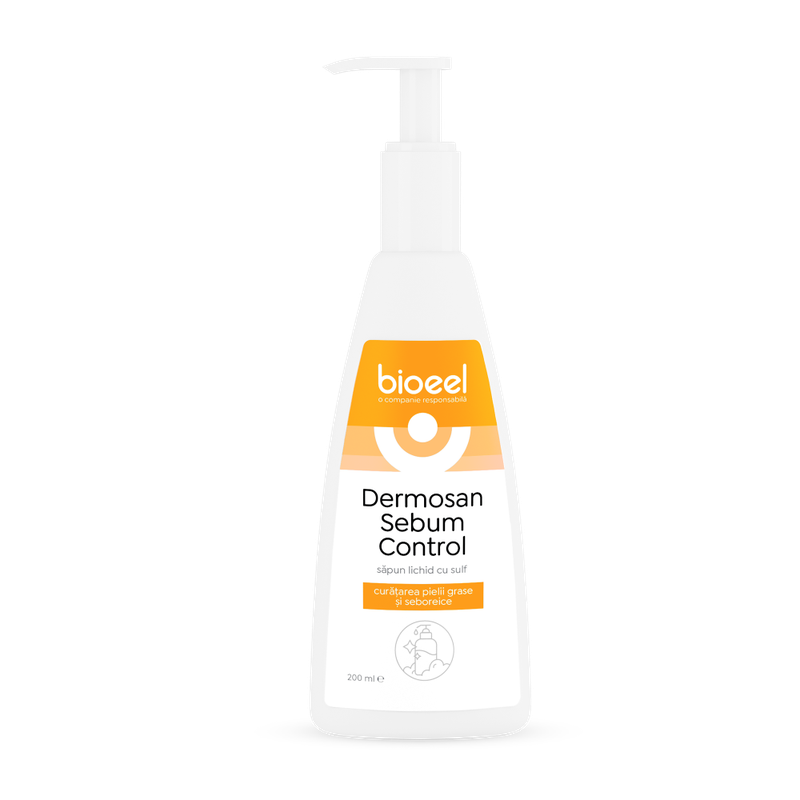Dermosan Sebum Control Sapun Lichid cu Sulf 200ml Bioeel