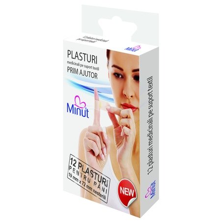 Plasturi 19mm x 72mm x 12buc Minut PL9714