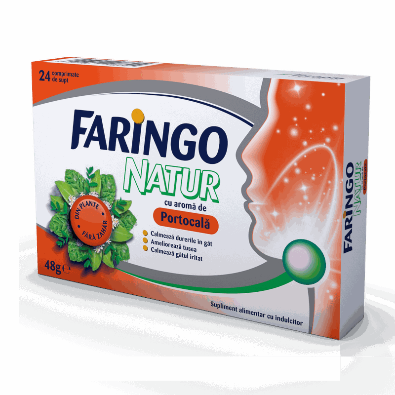Faringo Natur cu Aroma de Portocala x 24cpr Terapia