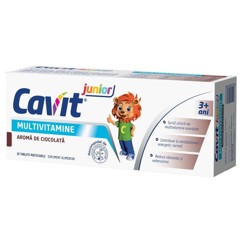 Cavit Junior Multivitamine Ciocolata x 20cpr mast Biofarm
