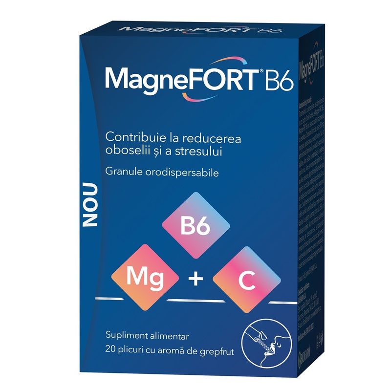 Magnefort B6 Mg+C x 20plic Biofarm