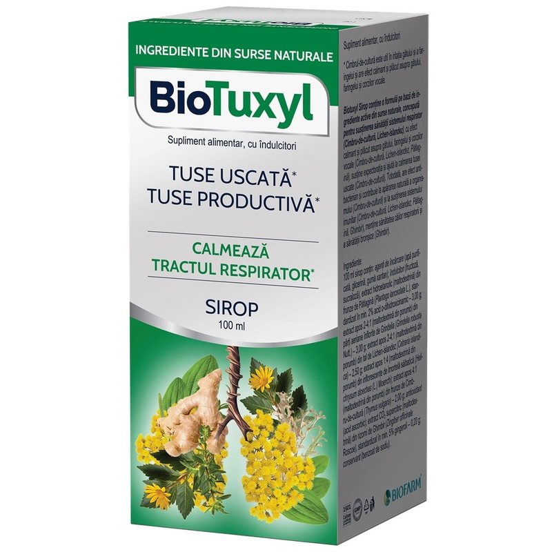 Biotuxyl Sirop Tuse Uscata si Productiva 100ml Biofarm