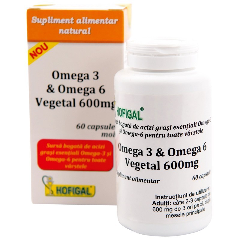 Hofigal Omega 3 & Omega 6 Vegetal 600mg x 60cps