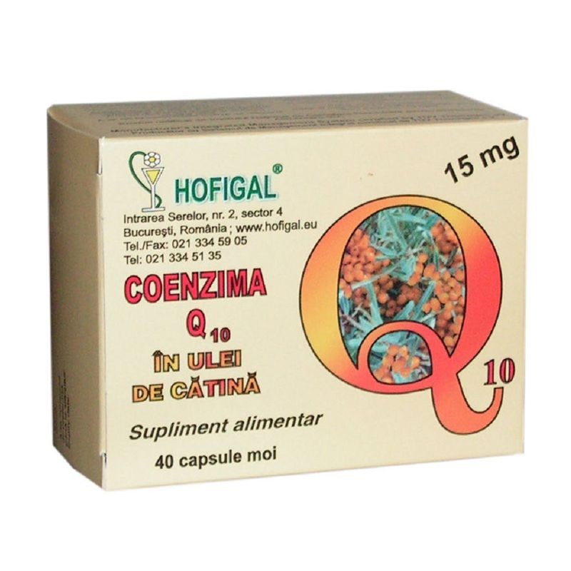 Hofigal Coenzima Q10 15mg in Ulei Catina x 40cps moi