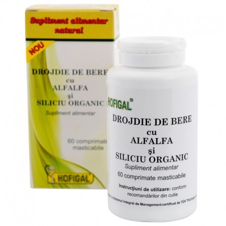 Hofigal Drojdie de Bere cu Alfalfa si Siliciu Organic x 60cpr mast
