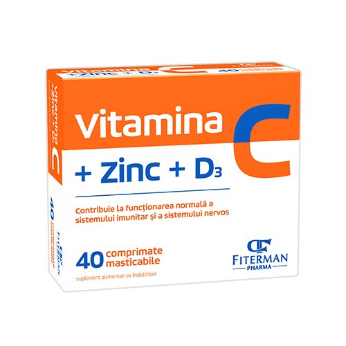 Vitamina C 200mg+Zinc 2mg+vit D3 400UI x 40cpr mast Fiterman