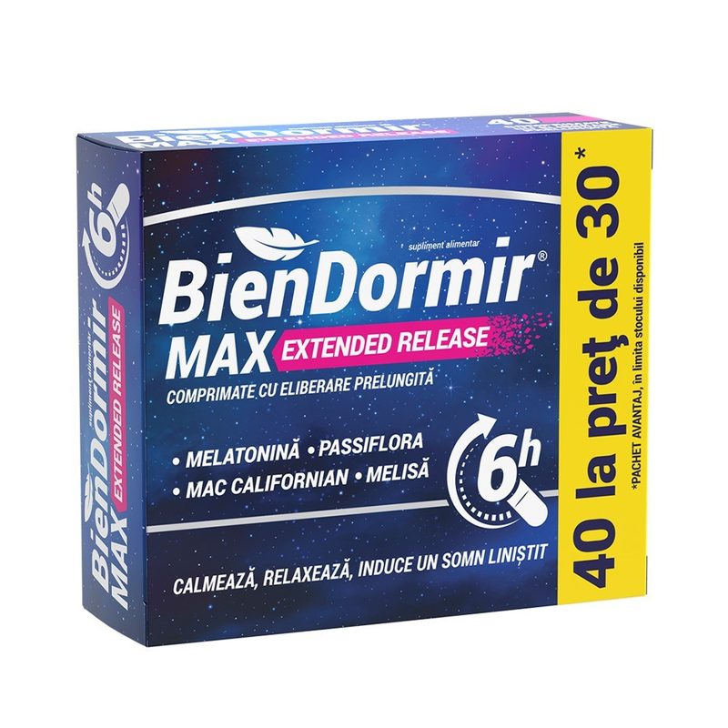 Bien Dormir Max Extended Release x 40cpr elib prel la pret de 30 Fiterman