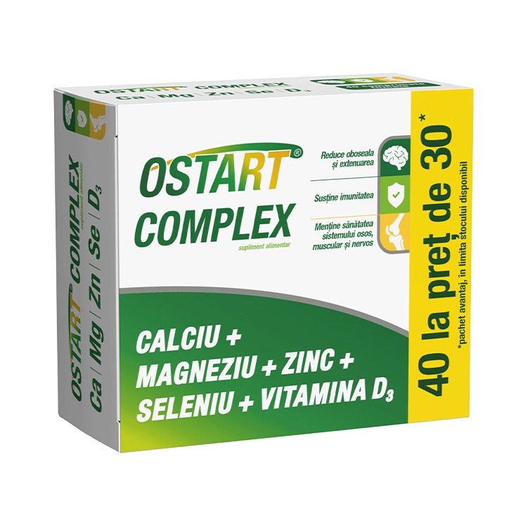 Ostart Complex Ca+Mg+Zn+Se+D3 x 40cpr la pret de 30 Fiterman