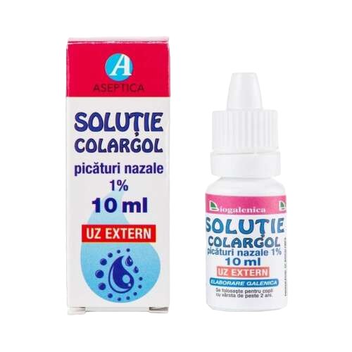 Solutie Colargol pic nazale 1% 10ml Aseptica