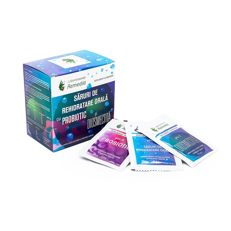 Saruri Rehidratare cu Probiotic si Diosmectita x 24plic Remedia