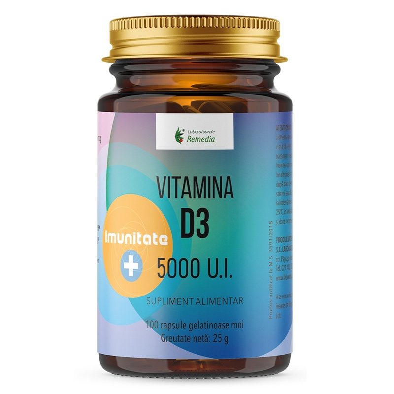 Vitamina D3 5000UI x 100cps Remedia
