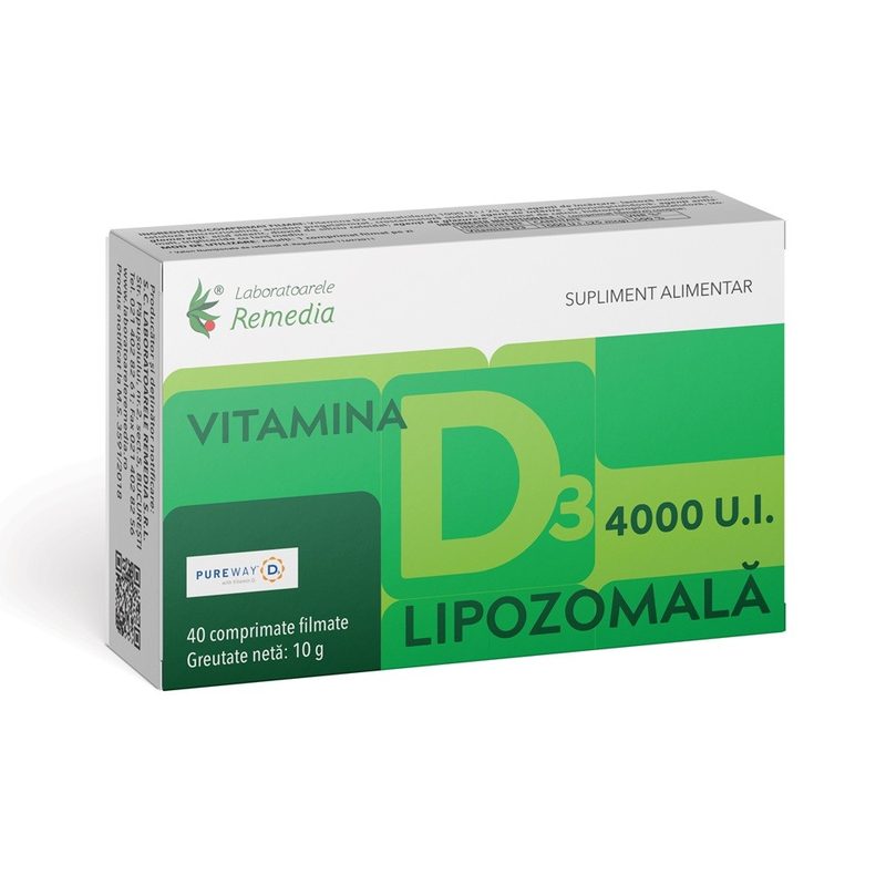 Vitamina D3 4000UI Lipozomala x 40cpr film Remedia