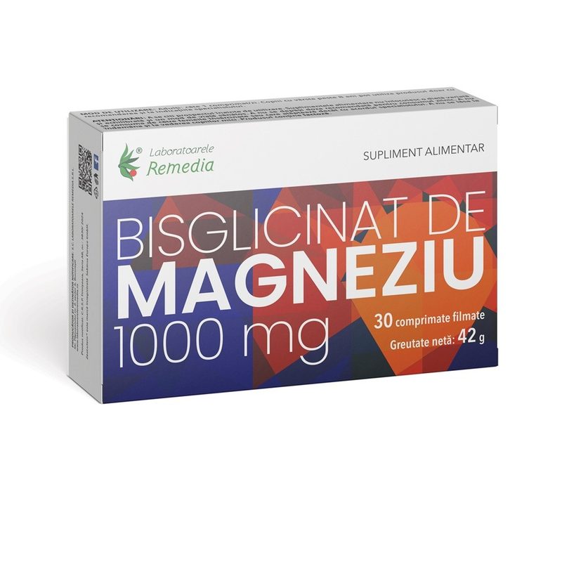 Bisglicinat de Magneziu 1000mg x 30cps Remedia
