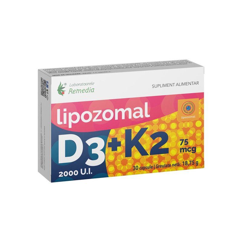 Lipozomal D3 2000UI+K2 75mcg x 30cps Remedia