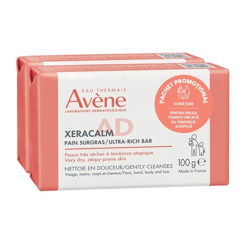 Avene Xeracalm AD Sapun 100g x 2buc Pachet Avantajos