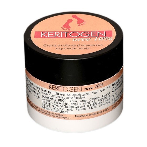 Herbagen Keritogen Uree 10% Crema Emolienta si Reparatoare pt Tegumente Uscate 50g