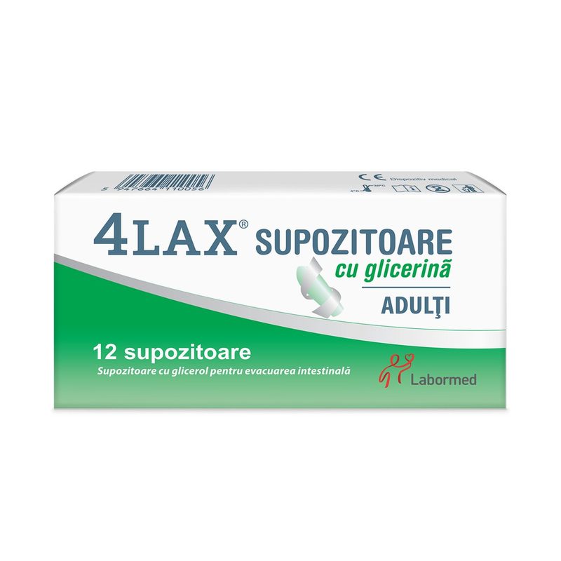 4Lax Supozitoare cu Glicerina Adulti 2100mg x 12sup Labormed
