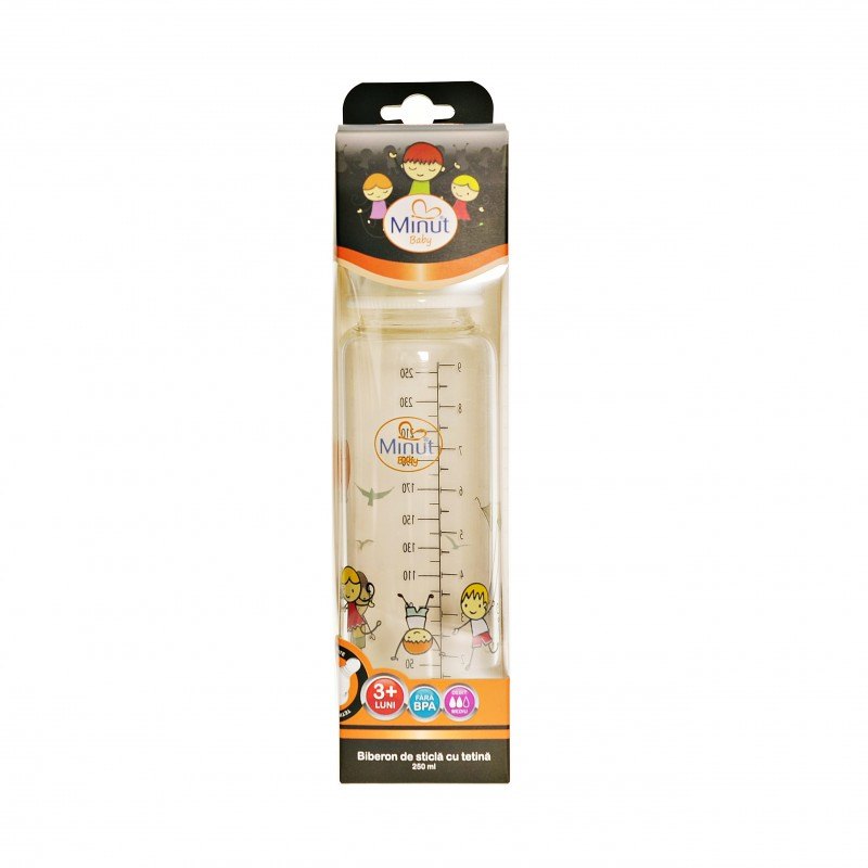 Biberon Sticla Borosilicat 3+ 250ml Minut Baby P720