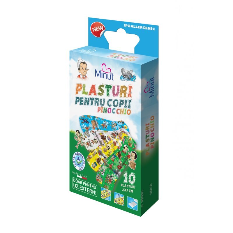 Plasturi pt Copii Pinochio 2/7cm x 10buc Minut CME001337