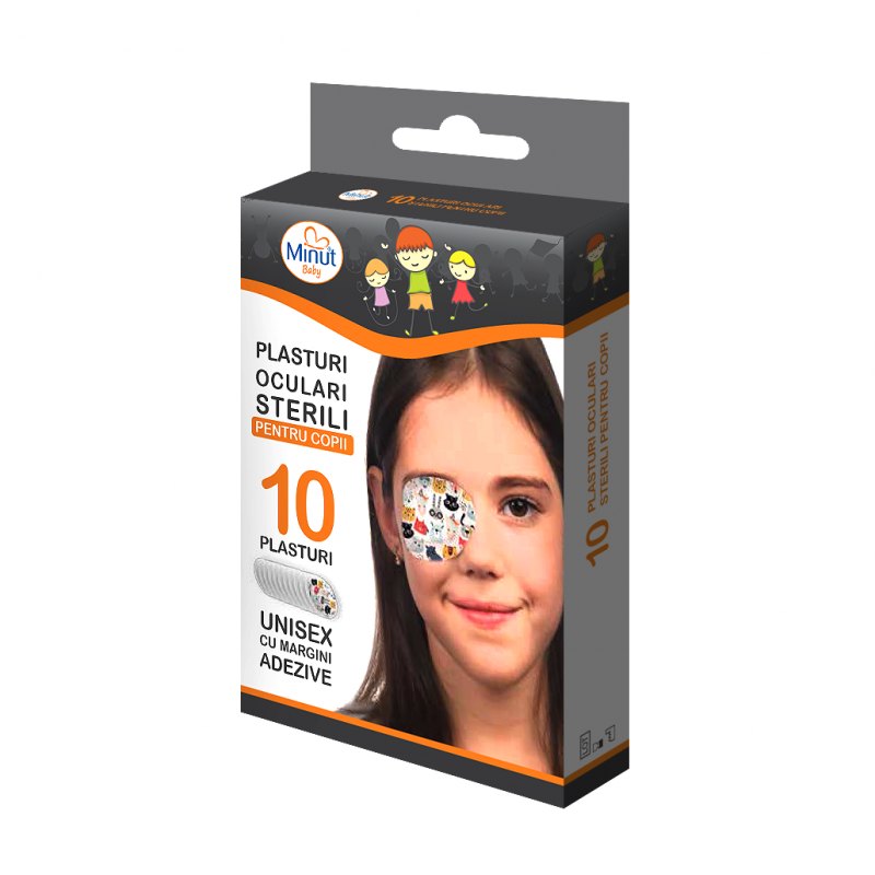 Plasturi Oculari Sterili cu Desen Copii x 10buc Minut MIN-NGB2273