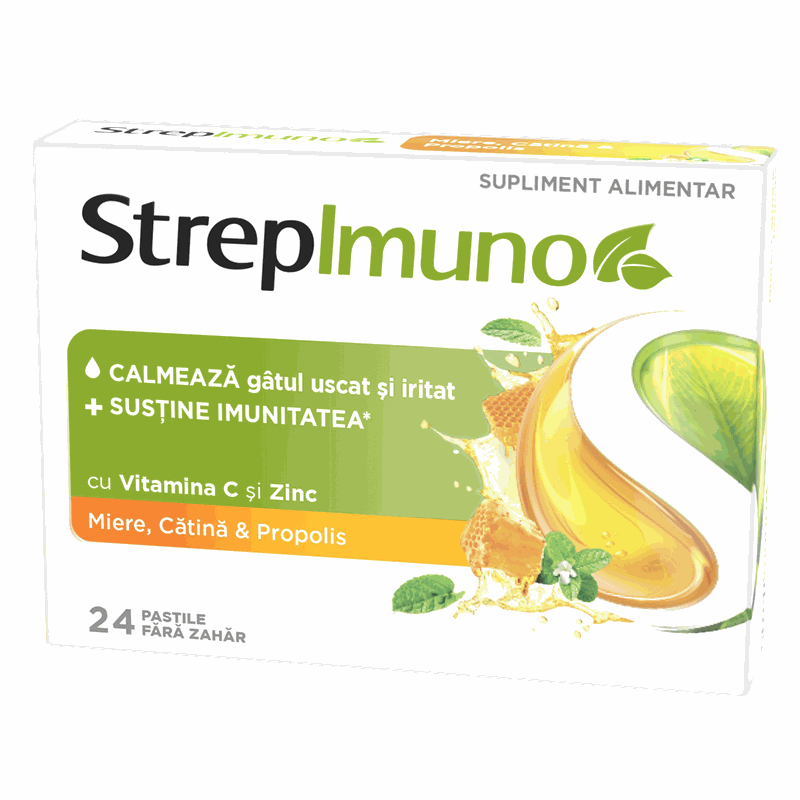 StrepImuno Miere Catina si Propolis x 24pastile Reckitt