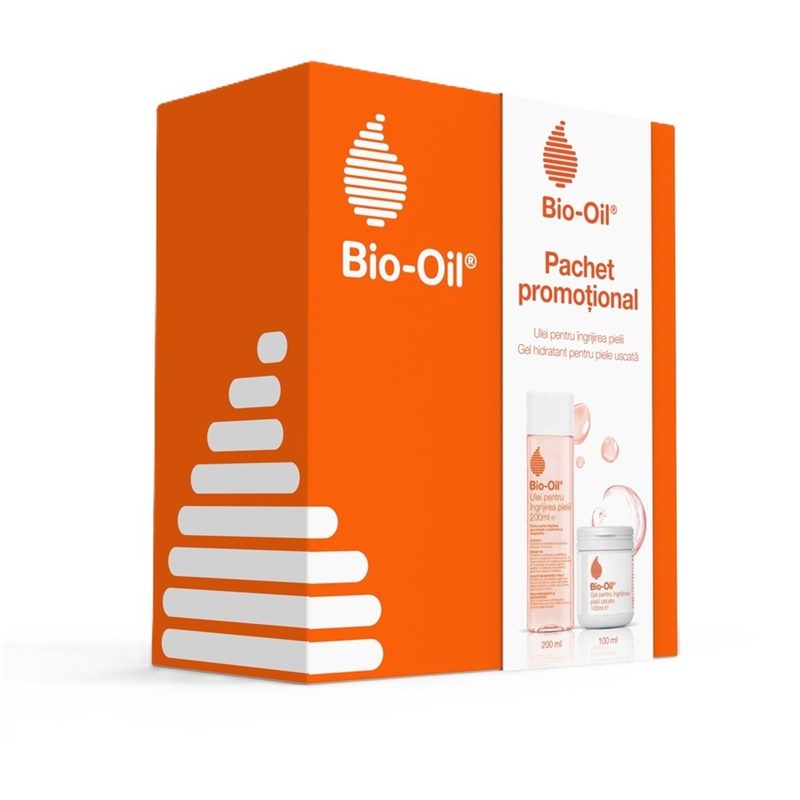 Bio Oil Ulei pt Ingrijirea Pielii 200ml+Gel pt Ingrijirea Pielii Uscate 100ml Union