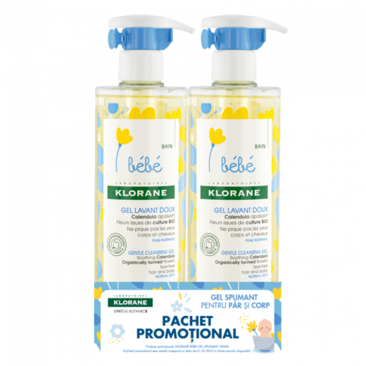 Klorane Bebe Gel Spumant Par si Corp 500ml Pachet Promotional