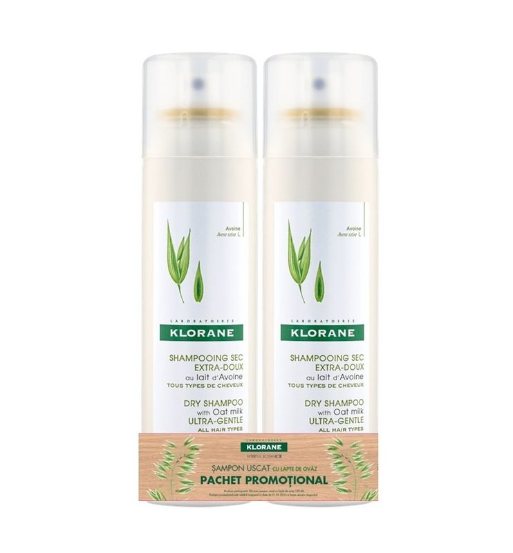 Klorane Sampon Uscat cu Lapte de Ovaz 150ml pachet promo