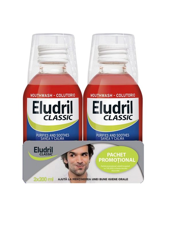 Eludril Clasic Apa de gura 2 x 200ml Promo