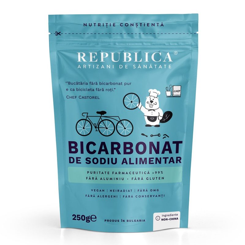 Bicarbonat de Sodiu Alimentar fara Al 250g Republica Bio