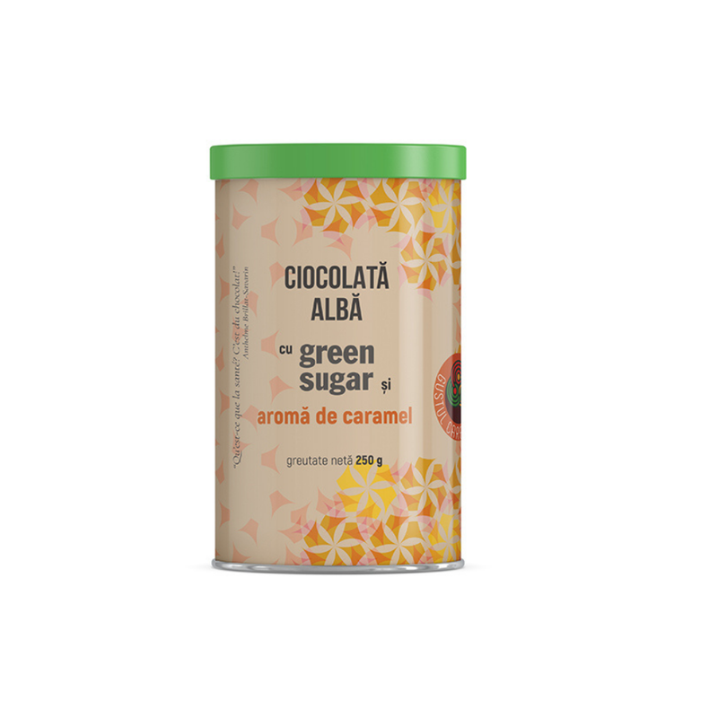 Ciocolata Alba cu Aroma de Caramel Green Sugar 250g Remedia