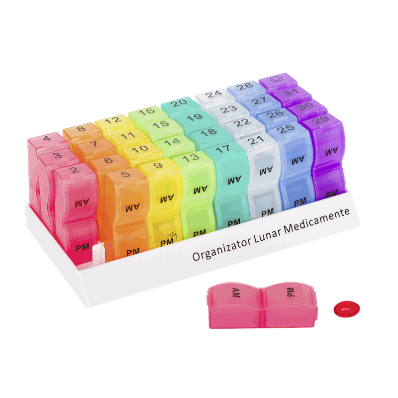 Organizator Medicamente Lunar x 2 Casete Colorate/Zi BS