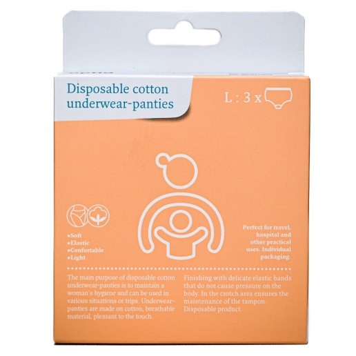 Apfia Chiloti din Bumbac de Unica Folosinta L x 3buc