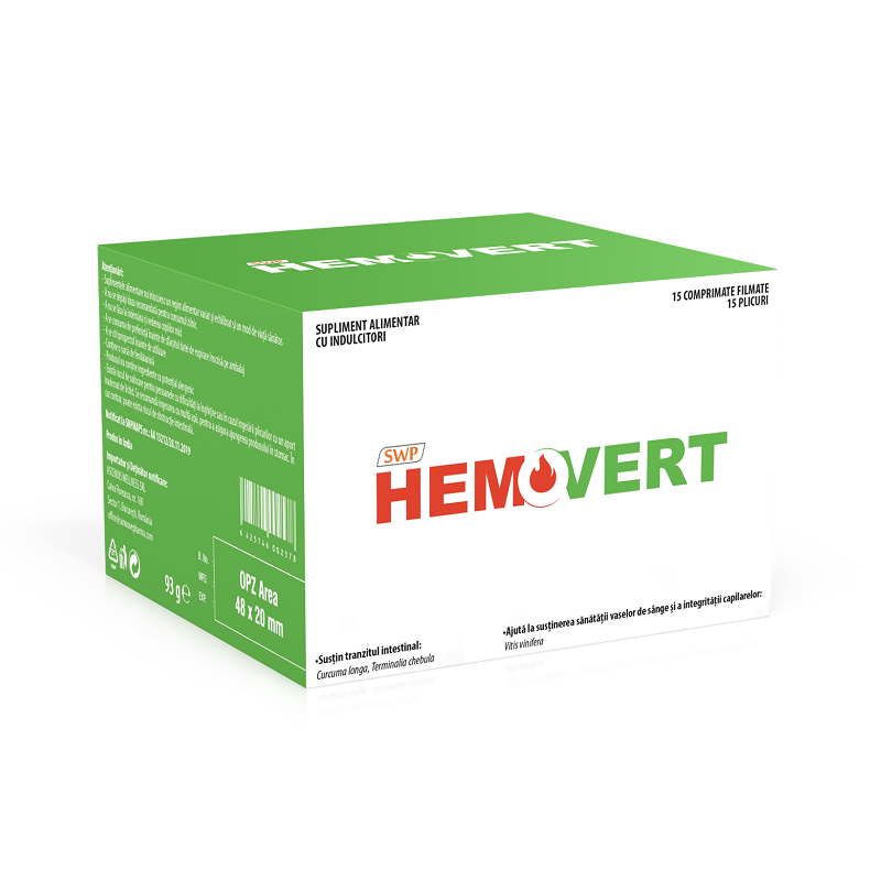 Hemovert x 15cpr film+15plic Sun Wave