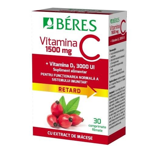 Beres Ceviton C Max 1500mg+Vit D3 3000UI  x 30cpr film ret