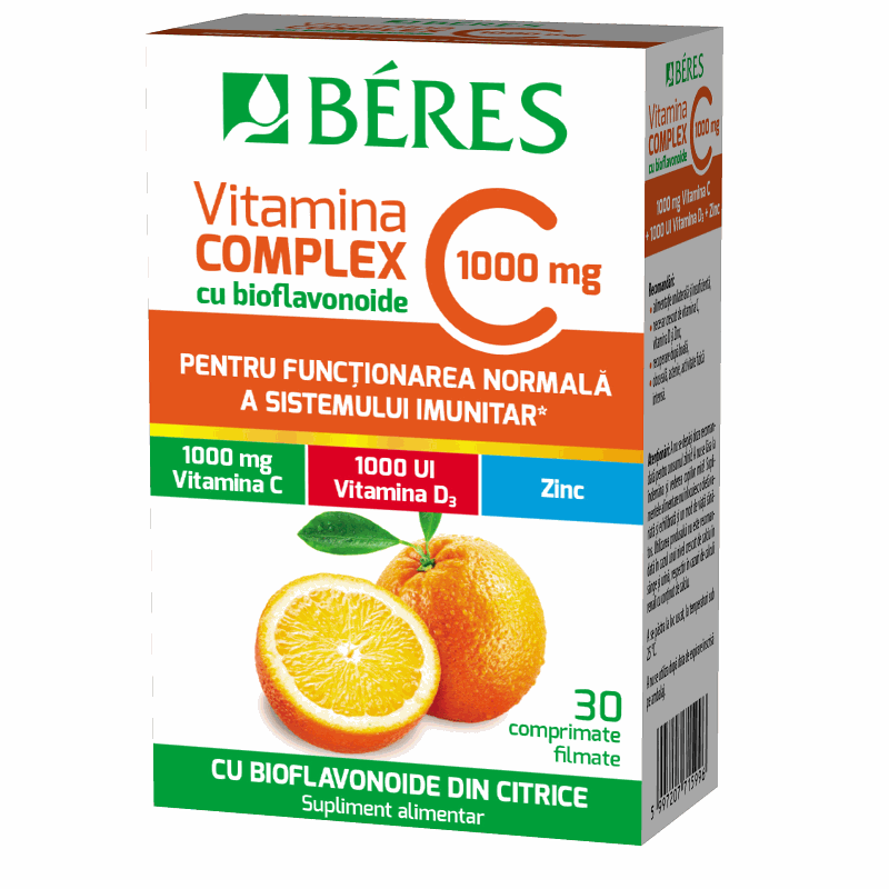 Beres Vitamina C Complex cu Bioflavonoide x 30cpr film