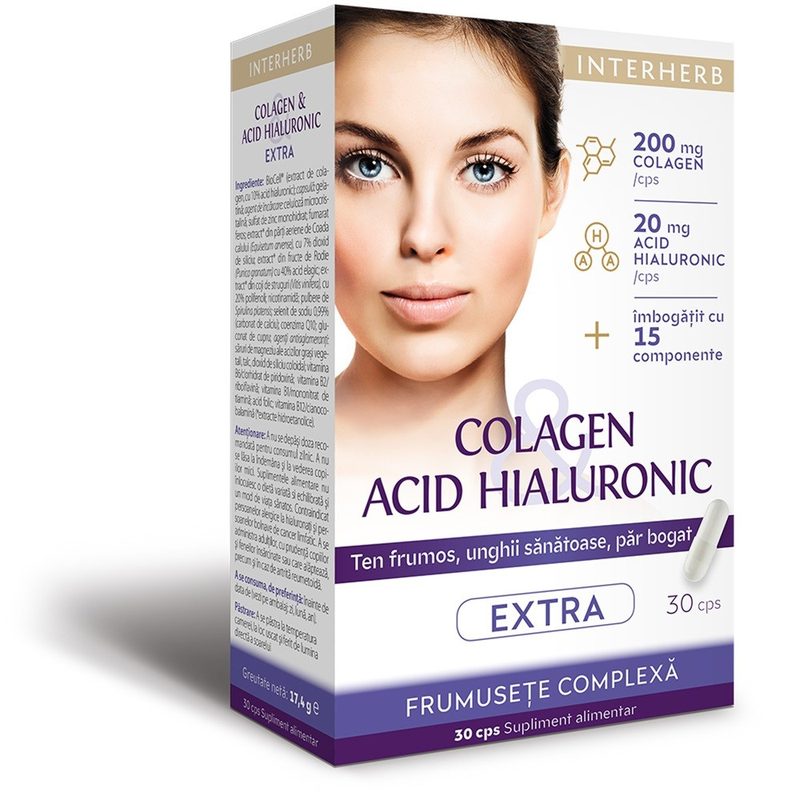 Colagen si Acid Hialuronic Extra Beauty x 30cps Interherb