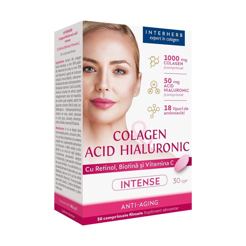 Colagen si Acid Hialuronic Intense x 30cpr Interherb