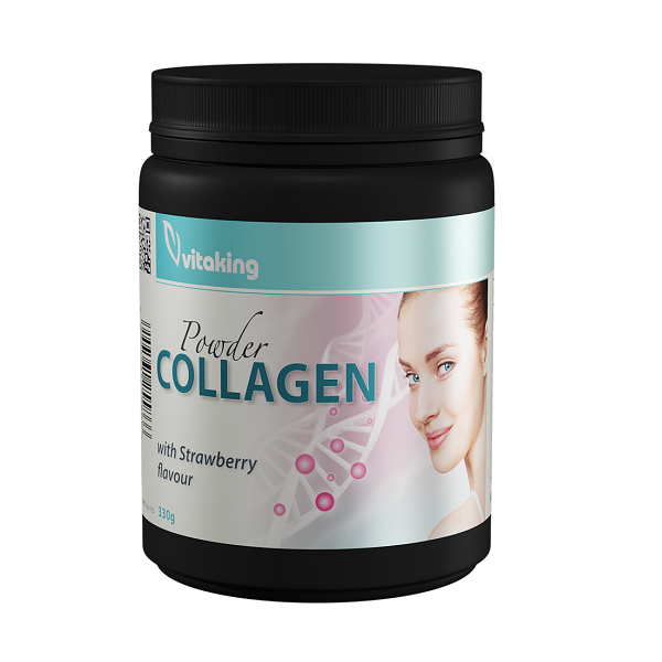 Vitaking Pudra Colagen plus Vitamina C cu Gust de Capsuni 330g