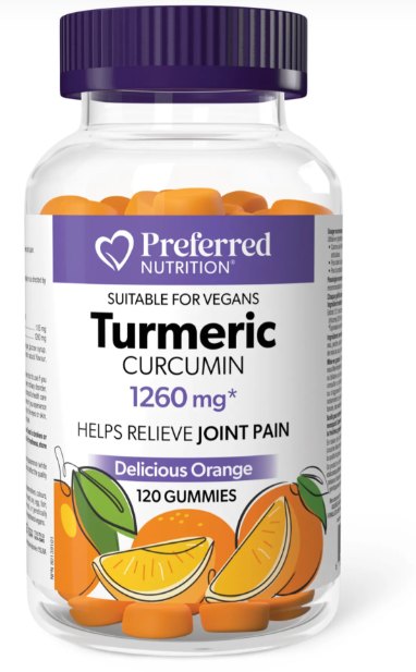 Turmeric Curcumin 1260mg Gummy x 120jeleuri Preferred Nutrition