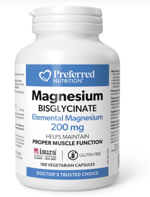 Magnesium Bisgylcinate 200mg x 150cps Preferred Nutrition