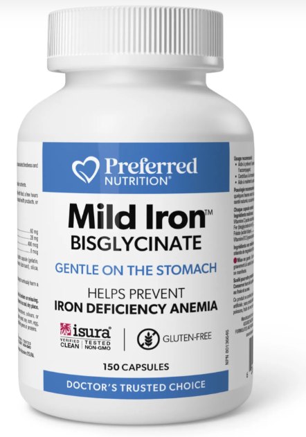 Iron Bisglycinate 28mg x 150cps Preferred Nutrition