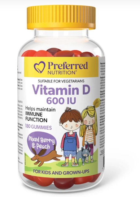 Vitamina D Gummy 600UI x 180cps Preferred Nutrition