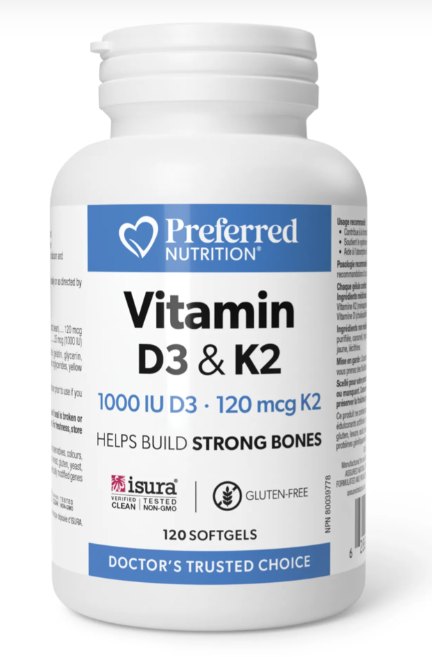 Vitamina K2 & D3 x 120cps moi Preferred Nutrition