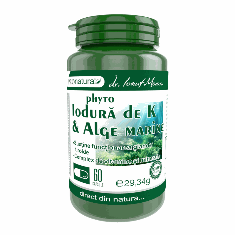 Iodura de Potasiu si Alge Marine Phyto x 60cps Pro Natura