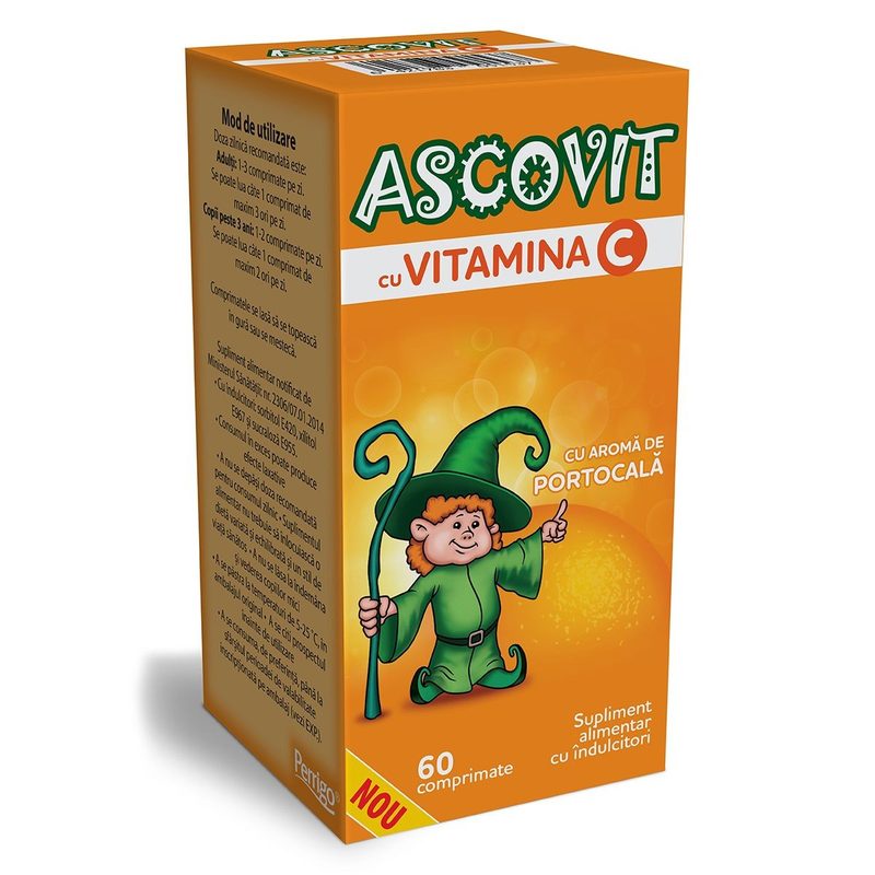 Ascovit Portocale 100mg x 60cpr Omega Pharma
