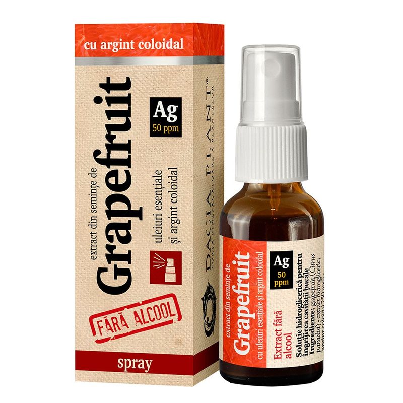 Dacia Plant Extract din Seminte Grapefruit si Ag Coloidal Spray de Gat 20ml
