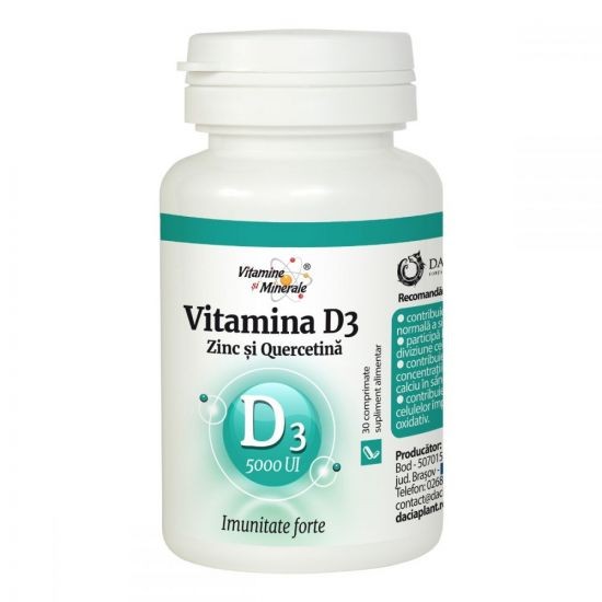 Dacia Plant Vitamina D3 (5000UI) Zinc si Quercetina x 30cpr