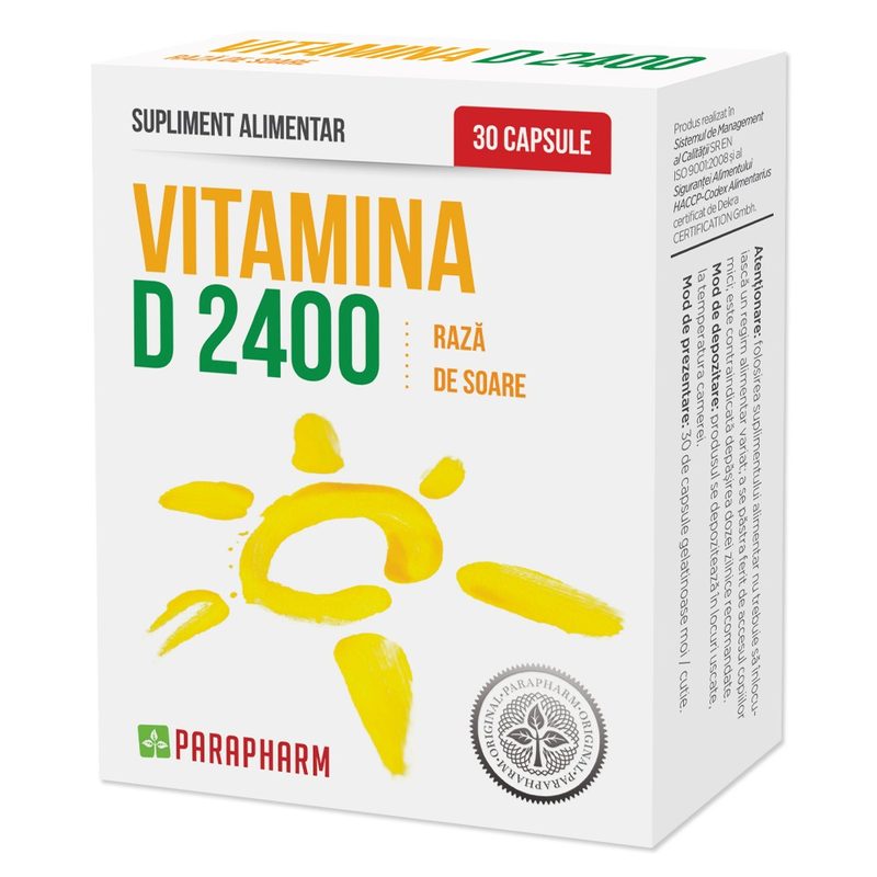 Vitamina D 2400UI x 30cps Parapharm