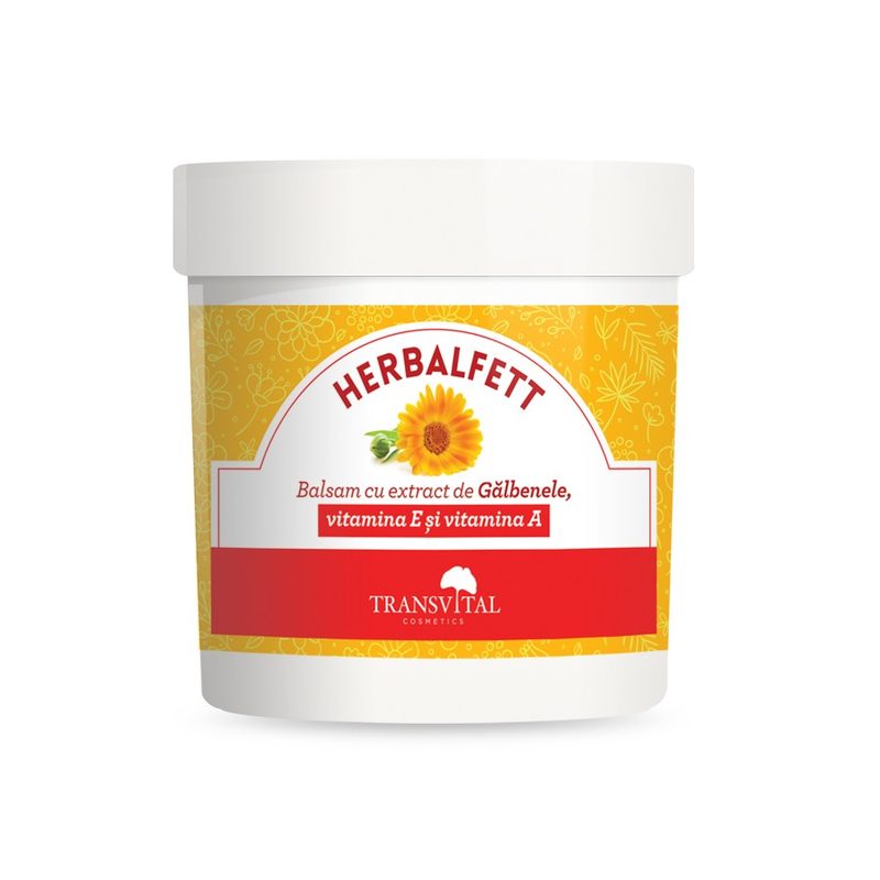 Herbalfett Balsam cu Extract de Galbenele cu Vit E si Vit A 250ml Transvital